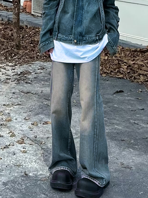 Weite, lockere Jeans mit Vintage-Waschung für Herren-5