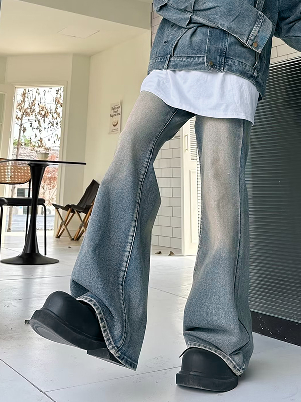 Weite, lockere Jeans mit Vintage-Waschung für Herren-4