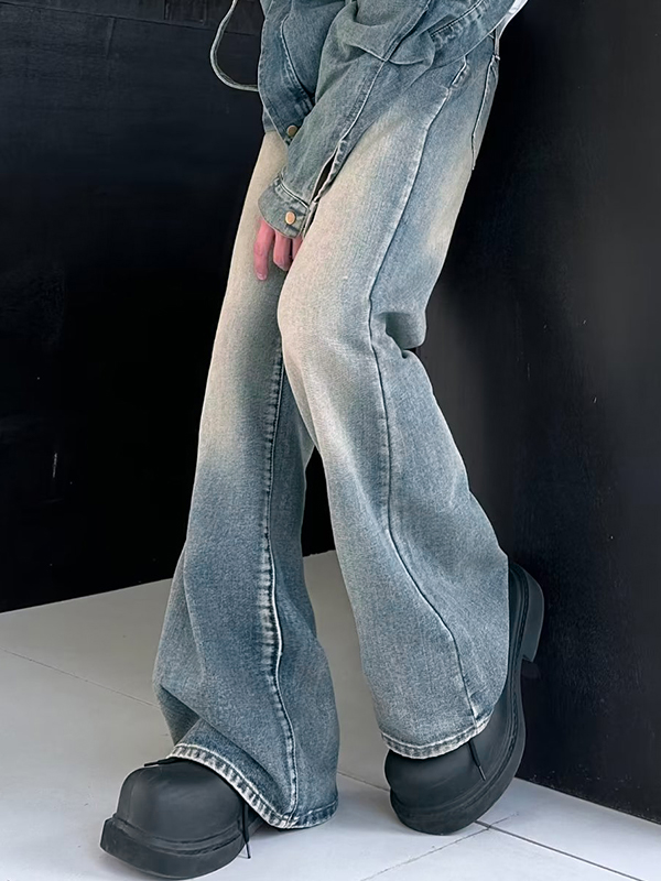 Weite, lockere Jeans mit Vintage-Waschung für Herren-1