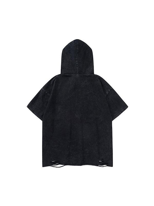 Kurze Ärmel mit kleinem Teufels-Totenkopf-Print-1