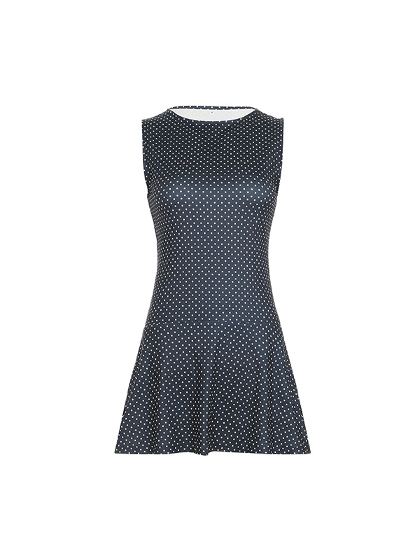 Minikleid im Vintage-Tupfen-Print-4