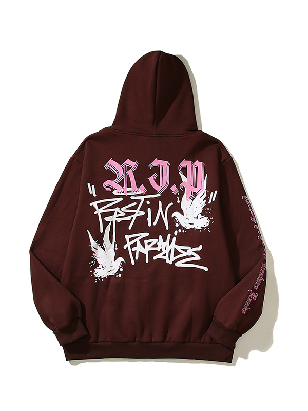 Übergroßer Kapuzenpullover für Herren mit Graffiti-Splash-Ink-Print-1