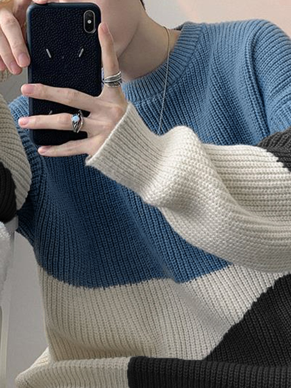 Herren-Pullover mit Farbblock-2