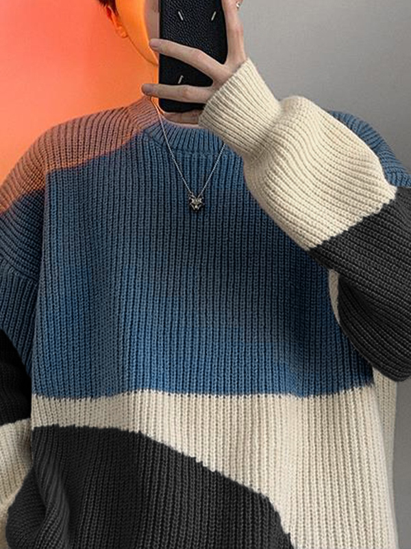 Herren-Pullover mit Farbblock-1