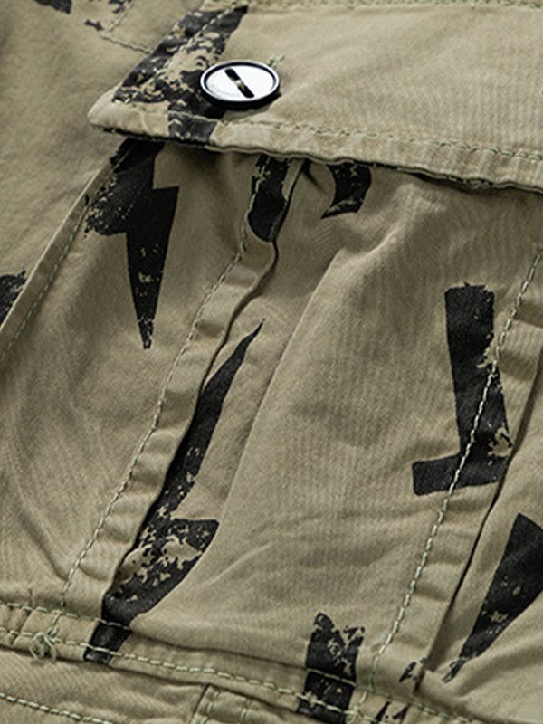 Bedruckte lockere Cargo-Shorts für Herren-3